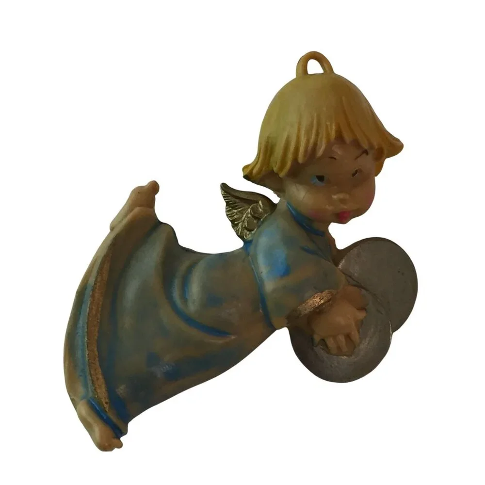 Vintage Italy Angel‎ Cherub Christmas Ornaments Lot of 6